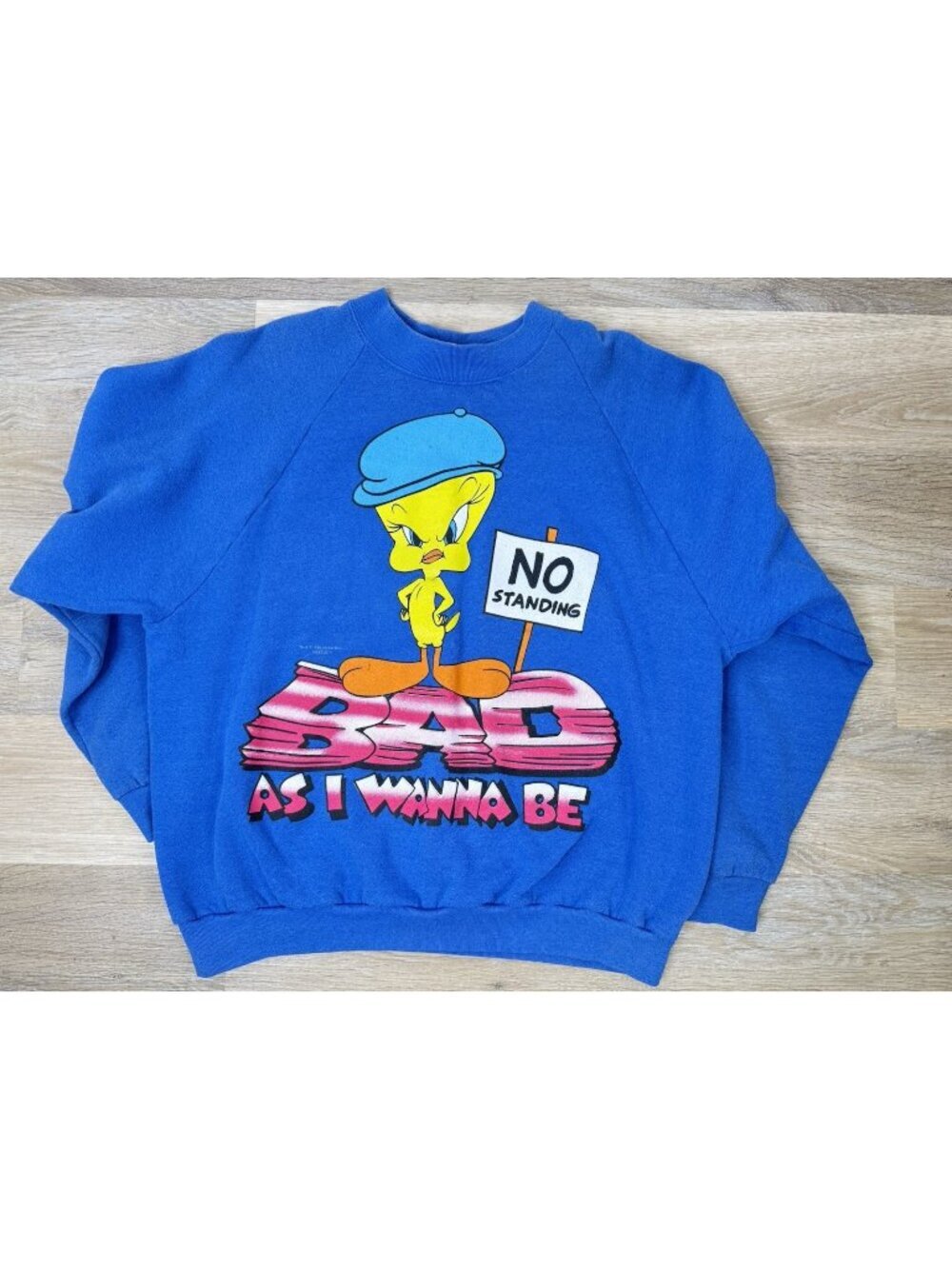 90’s Vintage Tweety Bird XXL- Bad As I Wanna Be Looney Tunes Sweatshirt XXL Blue